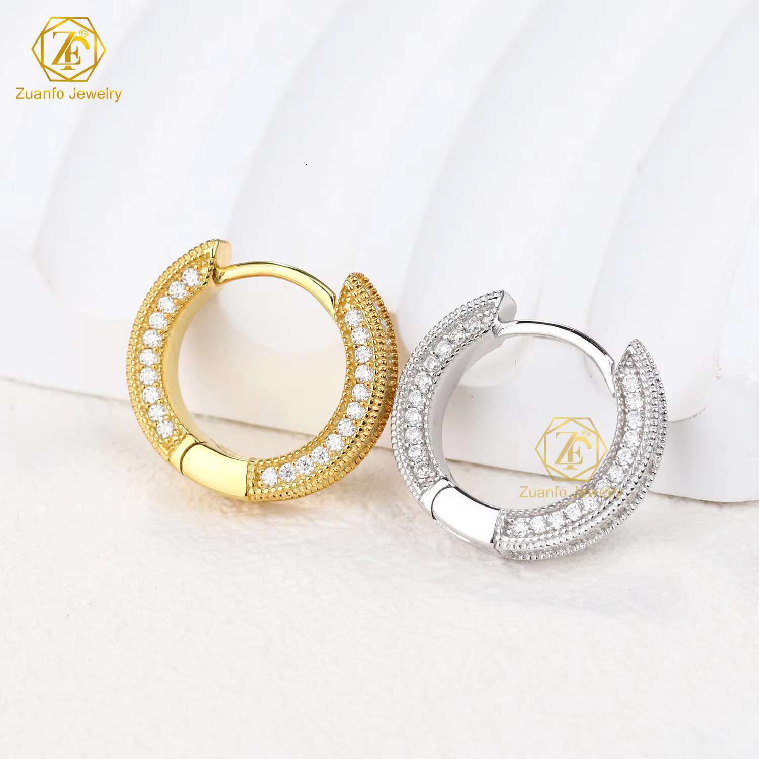 RTS New Arrivals 925 Sterling Silver 18k Gold Hoops Diamond Moissanite Earrings Women Hoop Earrings for Parties