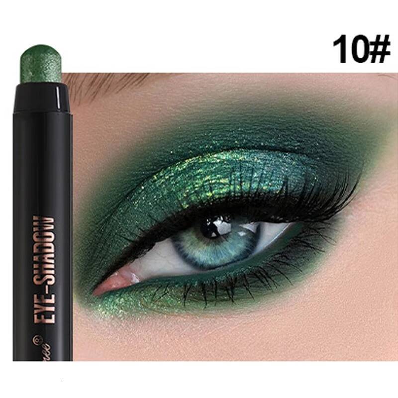 12Color Metallic Pearlescent Eyeshadow Pencil Waterproof Lasting Double Head Glitter Golden Eye Shadow Pen Eyeliner Stick Makeup