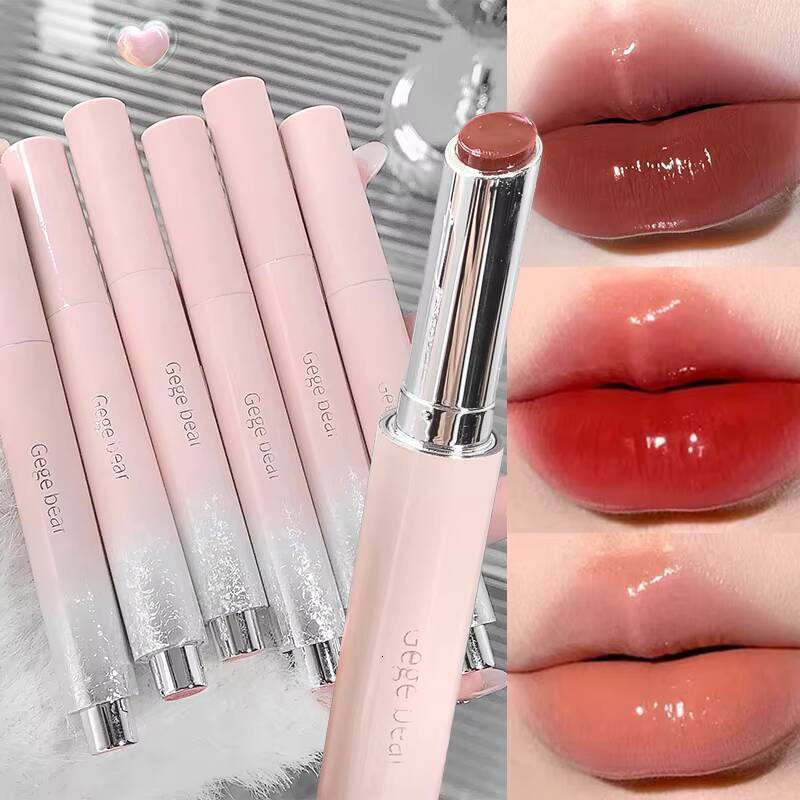 6 Colors Jelly Lipstick Moisturizing Mirror Water Light Solid Gloss Glass Tea Red Orange Lip Glaze Tint Makeup Cosmetics New happy
