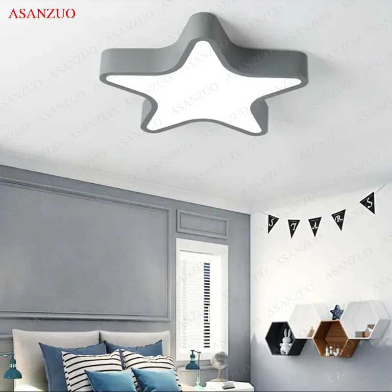 Macaron ceiling lights for childrens room boy girl bedroom study lamp warm romantic princess five-pointed star ceiling lamp XJ2500613