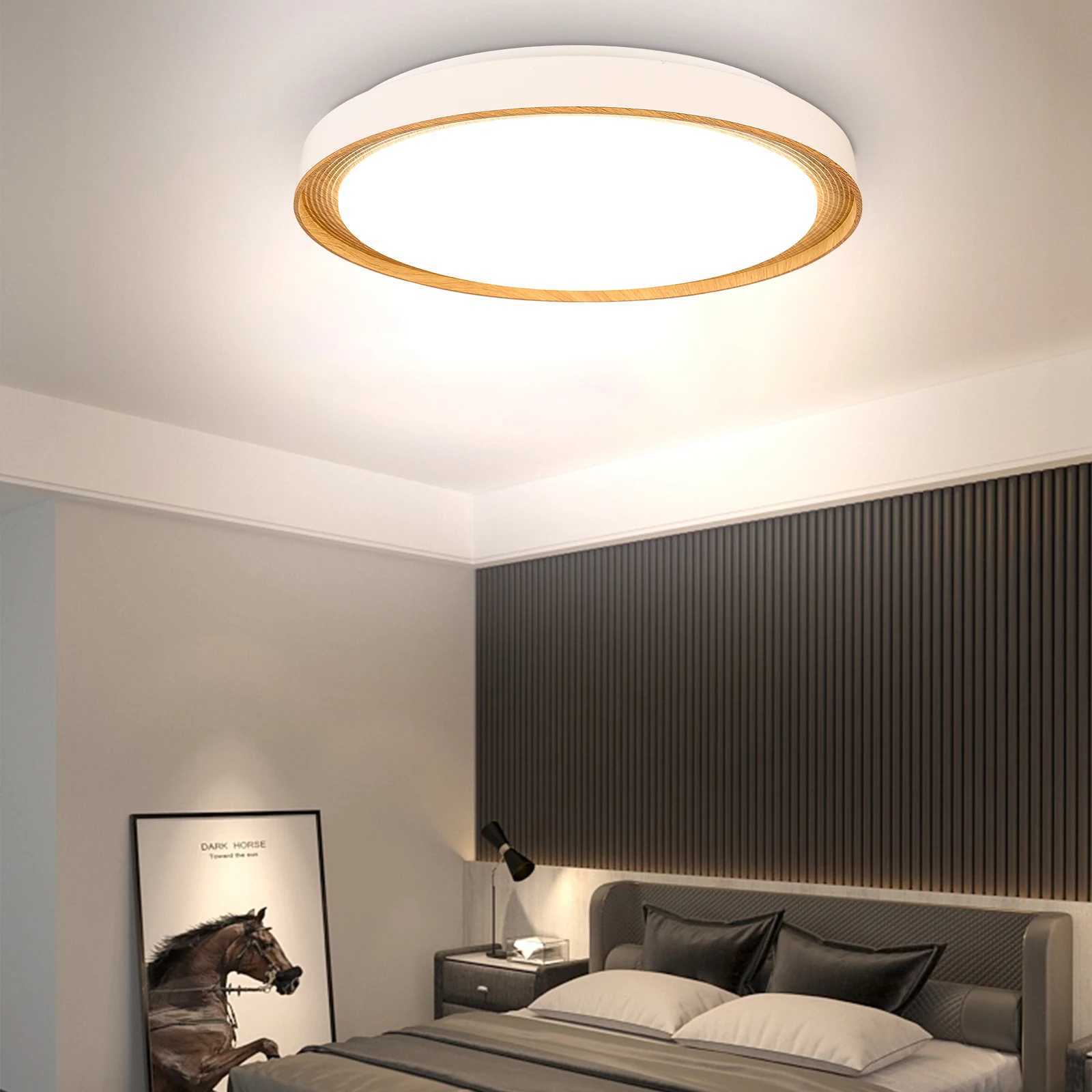 Modern LED Ceiling Light Wood Home Lighting Living Room Kitchen Bedroom Bathroom Room Surface Ceiling Lamp Home Decoration XJ2500613