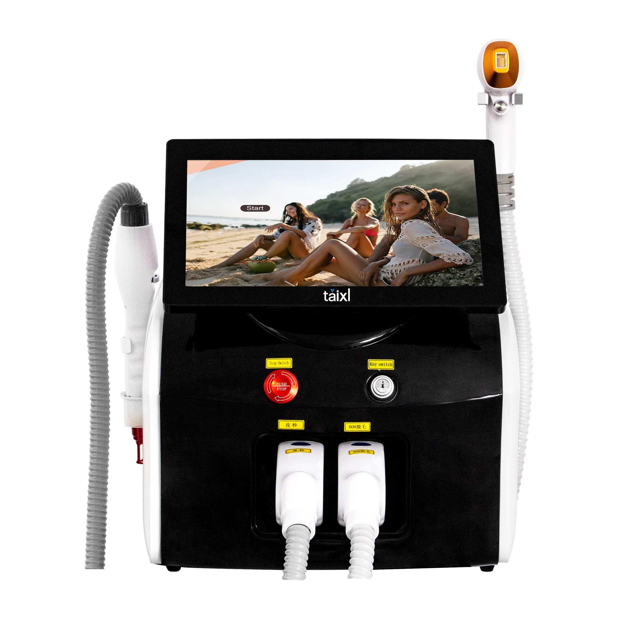 Portable 2 In 1 4 Wave Diode Laser Hair Removal Machine 808 755 Alexandrite Ice Titanium for Permanent Body Hair Removal