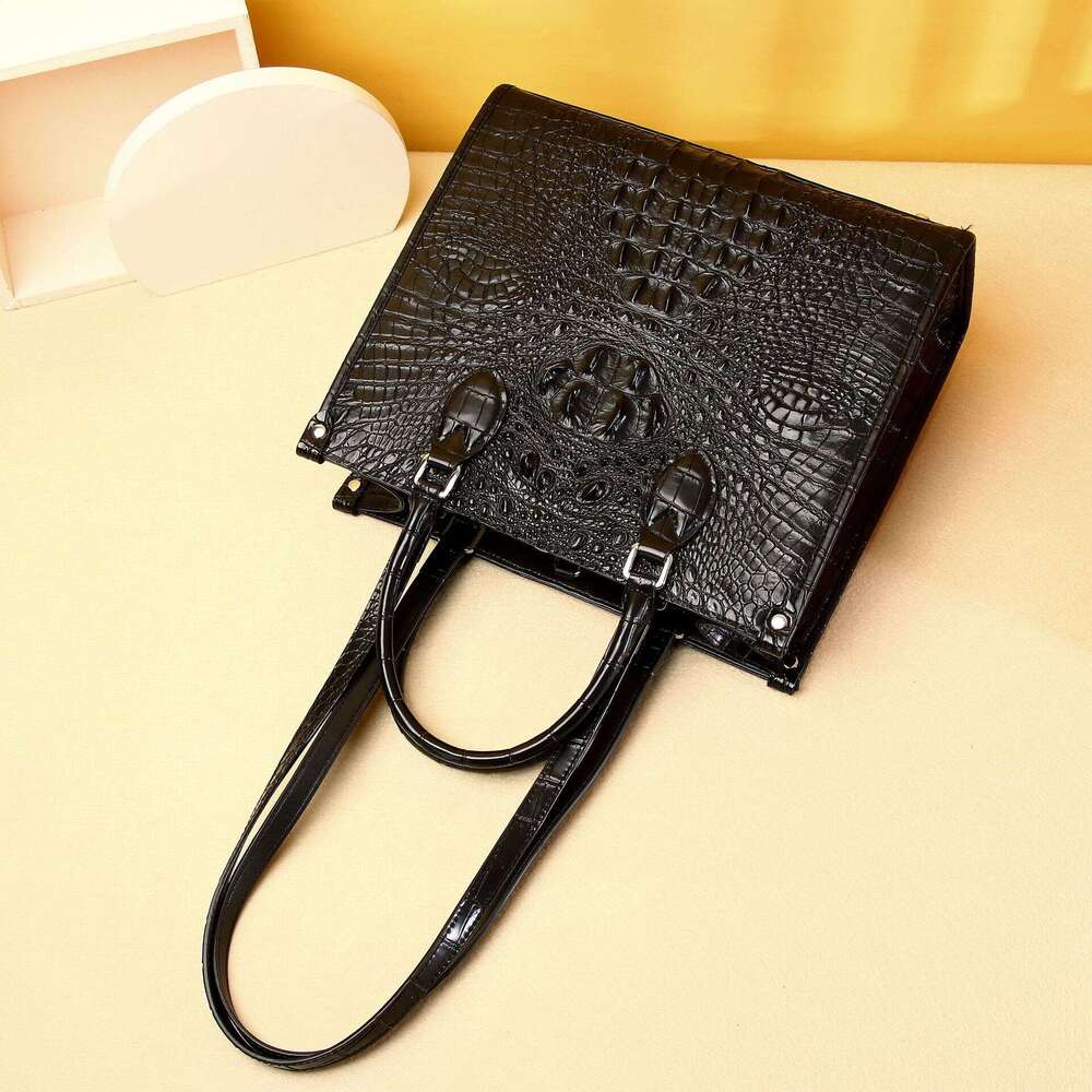 Handbag Crocodile Bone Pattern Genuine Leather Fashion Tote Large Capacity Women's Shoulder Crossbody Bag