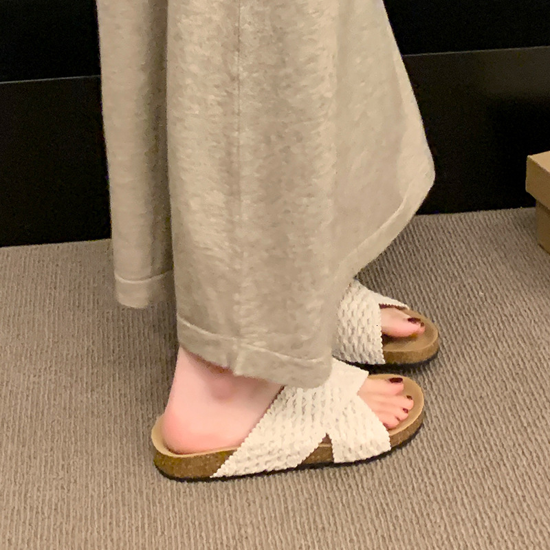 Ddmyoutdoor Casual Cross Boken For Women Summer New Knitted Slippers Thick Sole Outdoor Sandals Outdoor Shoes