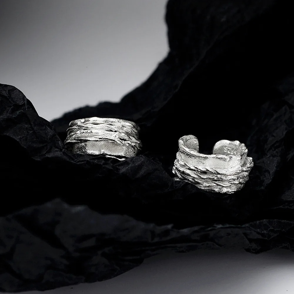 MLKENLY S925 sterling silver Wrapped Tree Vine Ear Clip Female Ins Wind Texture Weaving Ear Cuff 250610