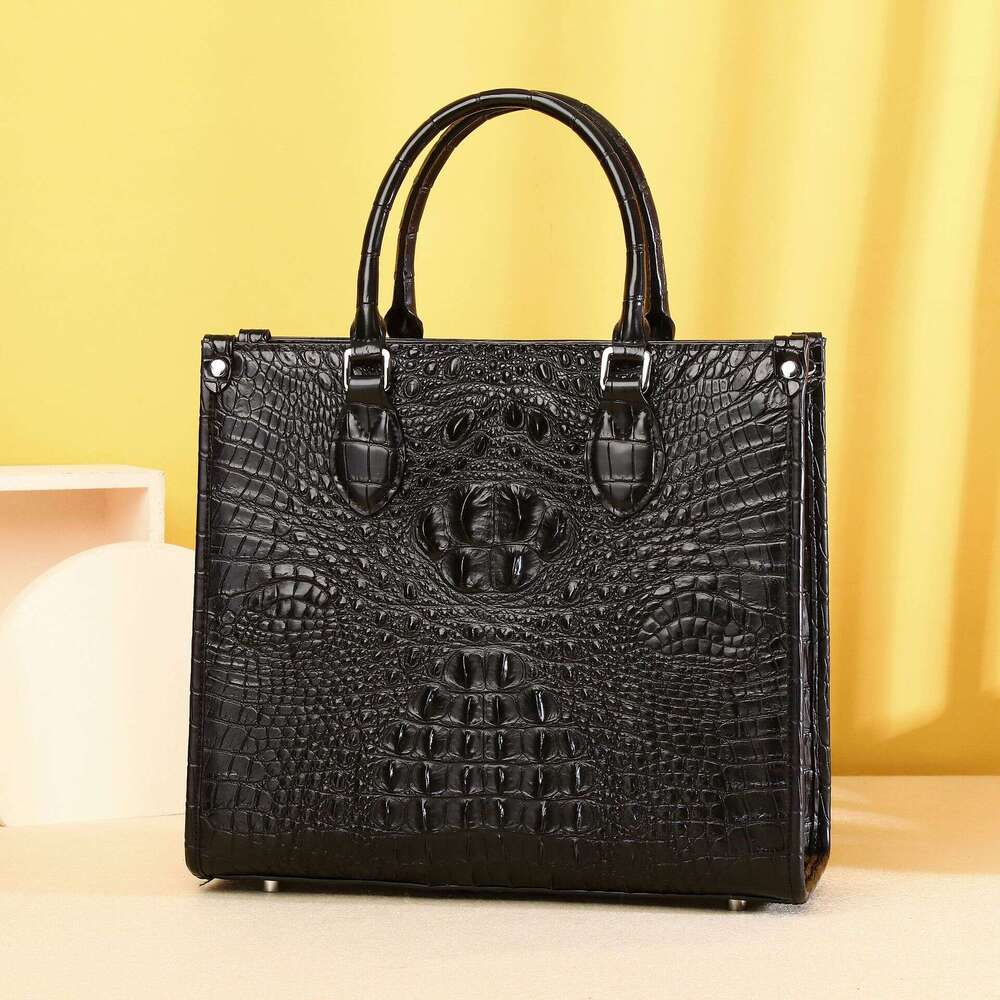 Handbag Crocodile Bone Pattern Genuine Leather Fashion Tote Large Capacity Women's Shoulder Crossbody Bag