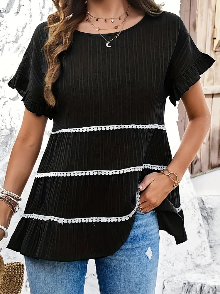 Womens Plus Size Shirt Summer Chic Elegant Casual Fashionable Shirt 250614