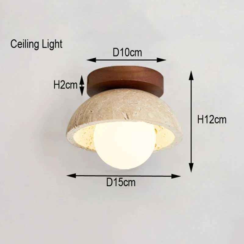 Wabi Sabi Style Yellow Cave Stone Ceiling Lamp Restaurant Lighting Corridor Balcony Entrance Kitchen Decor Ceiling Light XJ2500613