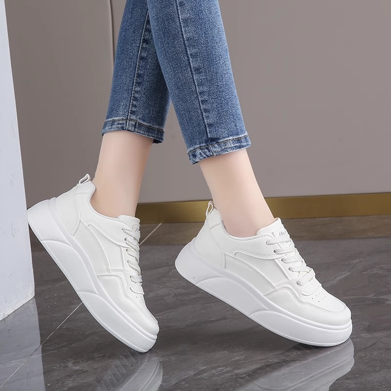Ddmysports Platform White For Women New Summer Thick Sole Height Increasing Versatile Casual Sports Lightweight Breathable Sneakers Outdoor Shoes
