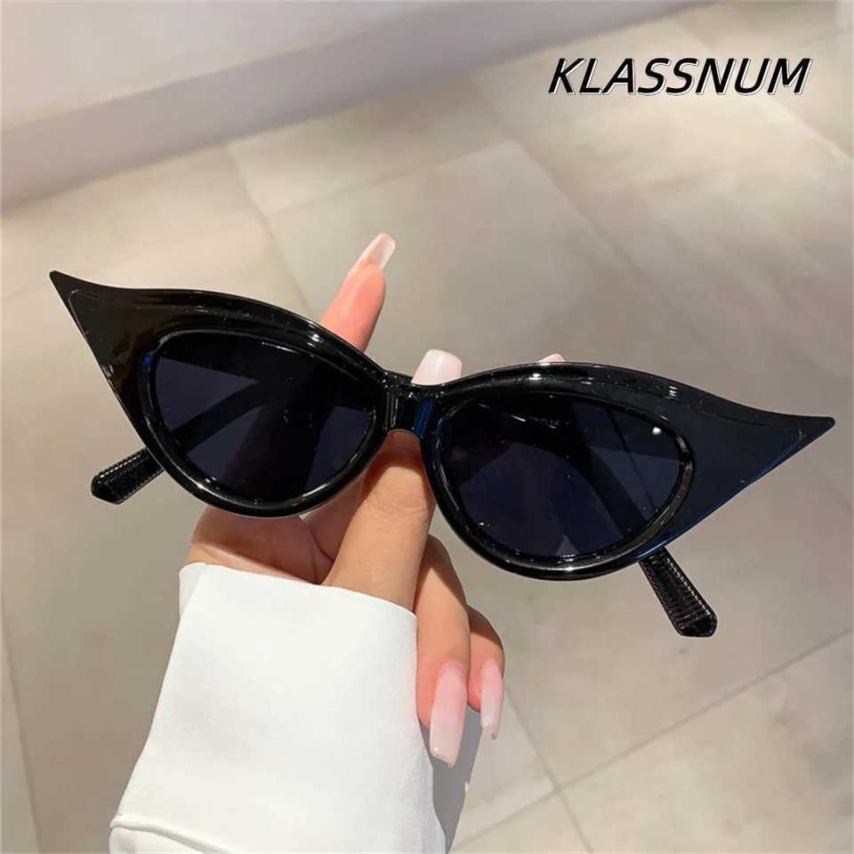 KLASSNUM Luxury Cat Eye Sunglasses Women Y2K Fashion Personalized UV400 Sun Glasses Travel Driving Eyewear Anti-UV Eyeglasses Z250614