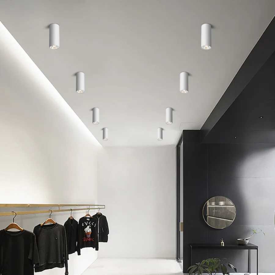 Long Barrel LED Down light Spotlight Ceiling light Dimmable COB 12W Surface Mounted Spotlights living Room Bedroom Shop 85-265VXJ2500613