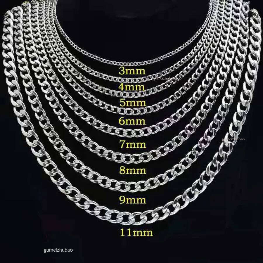 316L Stainless Steel Cuban for Men Women Chunky Miami Curb Mens Link Sier Thick Chain Necklace Punk Jewelry 3MM 5MM 7MM 9MM 10MM
