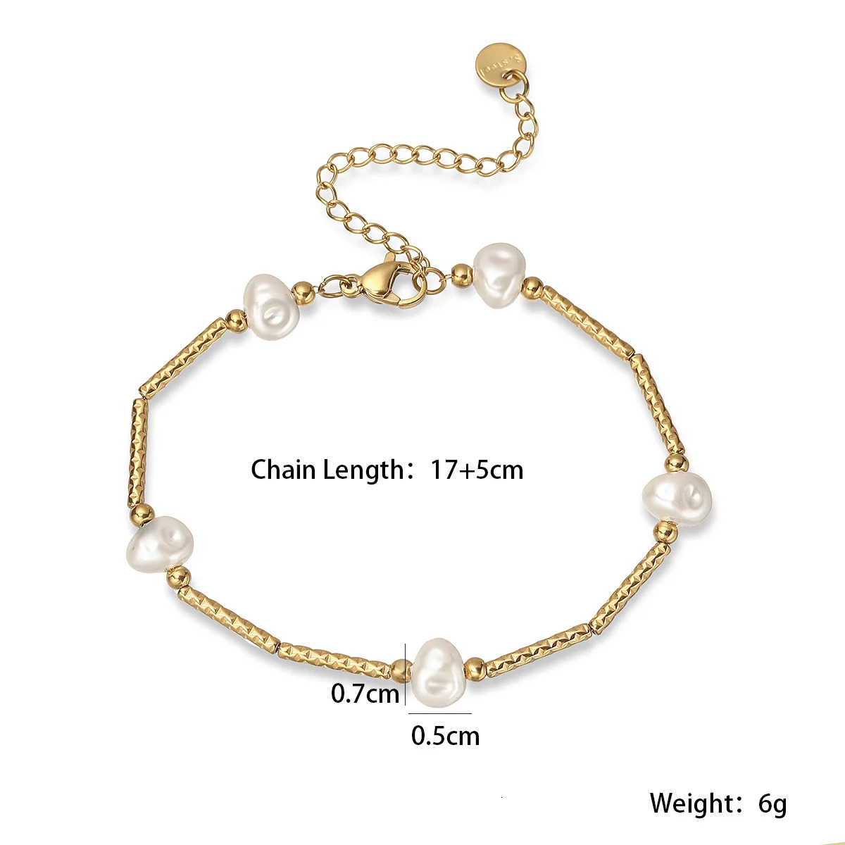 Mafisar High Quality Non-Fading 316L Stainless Steel Jewelry Trendy Gold Color Pearl Charm Bracelet For Women Birthday Gift 250610