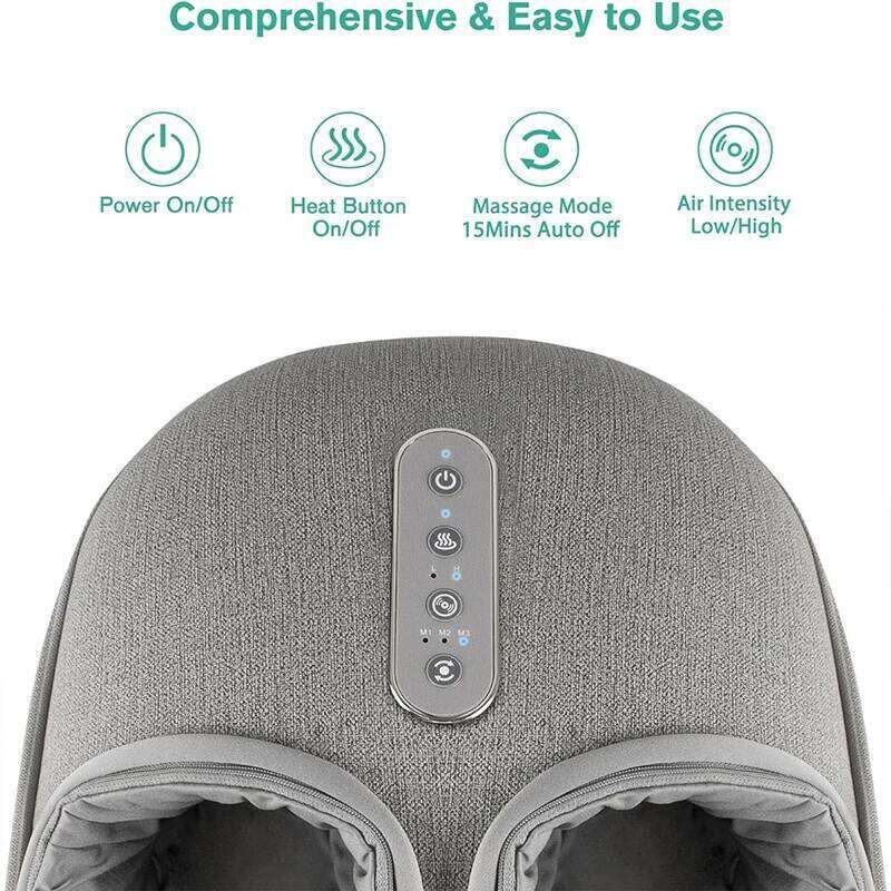 Medcursor Foot Massager Heating Therapy Adjustable Shiatsu Deep Kneading Roller Muscle Relaxation Pain Relief For Home Office