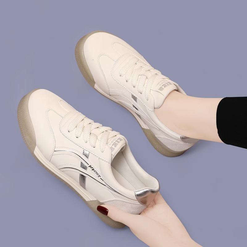 Ddmysports Waffle Agan For Women Spring And Autumn New Versatile Flat Casual Sneakers Soft Sole Lightweight White Shoes Outdoor Shoes