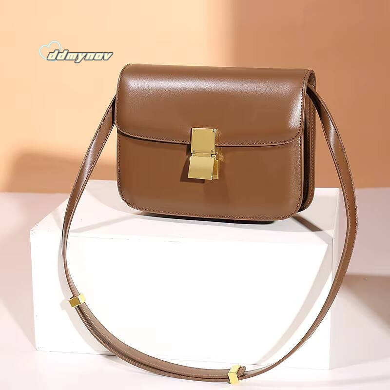 2022 trendy brand women's genuine leather shoulder bag, small square handbag, fashionable crossbody bag ddmynov