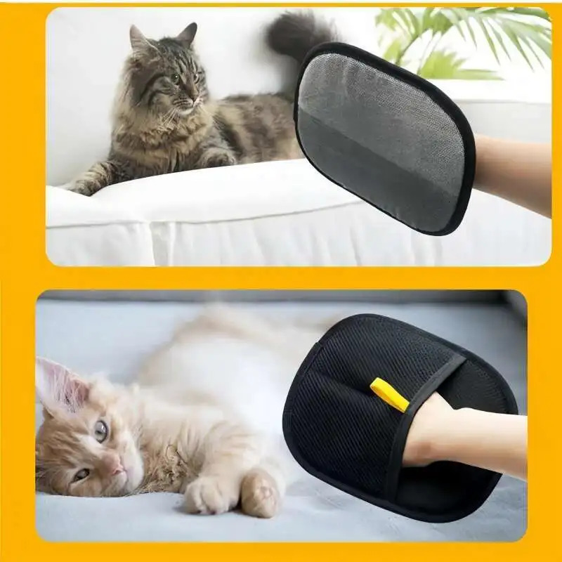 12pcs Pet Hair Remover Cat Gloves Double-Sided Fur Gloves Cat Dog Grooming Gloves for Washing Deshedding Cleaning Carpets Sofas 250614