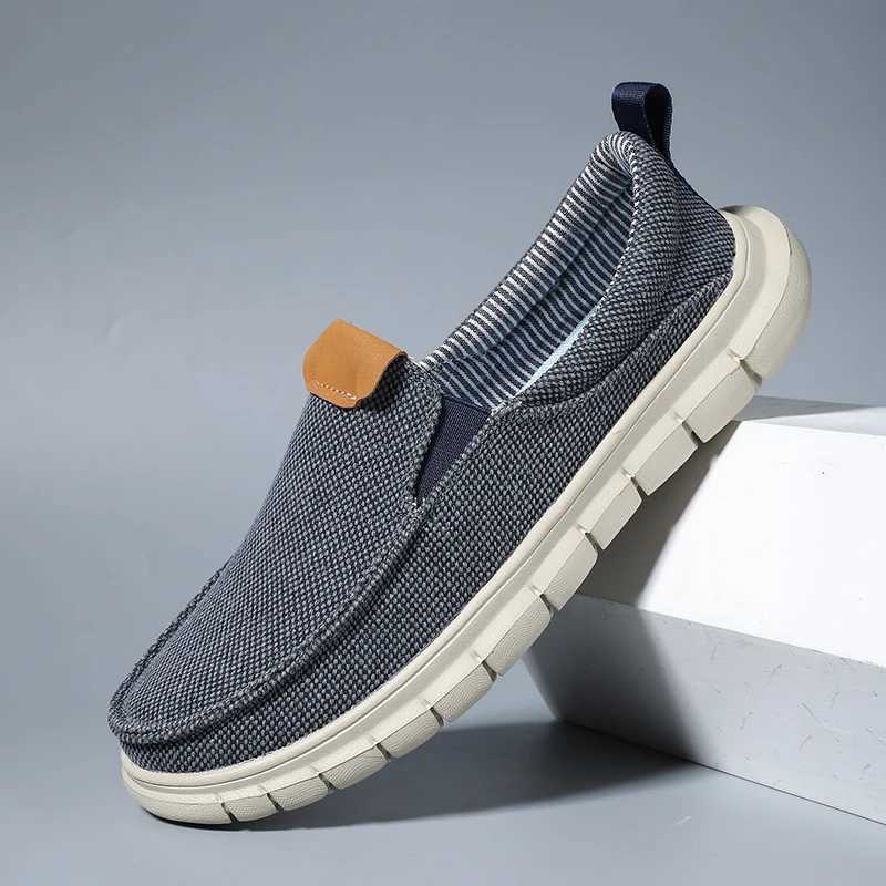 New Men Casual Canvas Shoes Mens Loafers Breathable Slip Flats Male Vulcanized Shoes Driving Shoes Plus Size 47 Walking shoe XJ250614