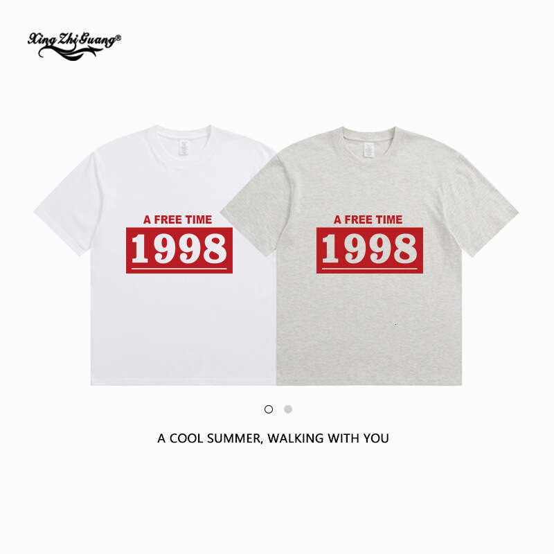1998 New Unique Short Sleeve T-Shirt Summer Breathable Durable Tee Unisex Combed Cotton Base Shirt