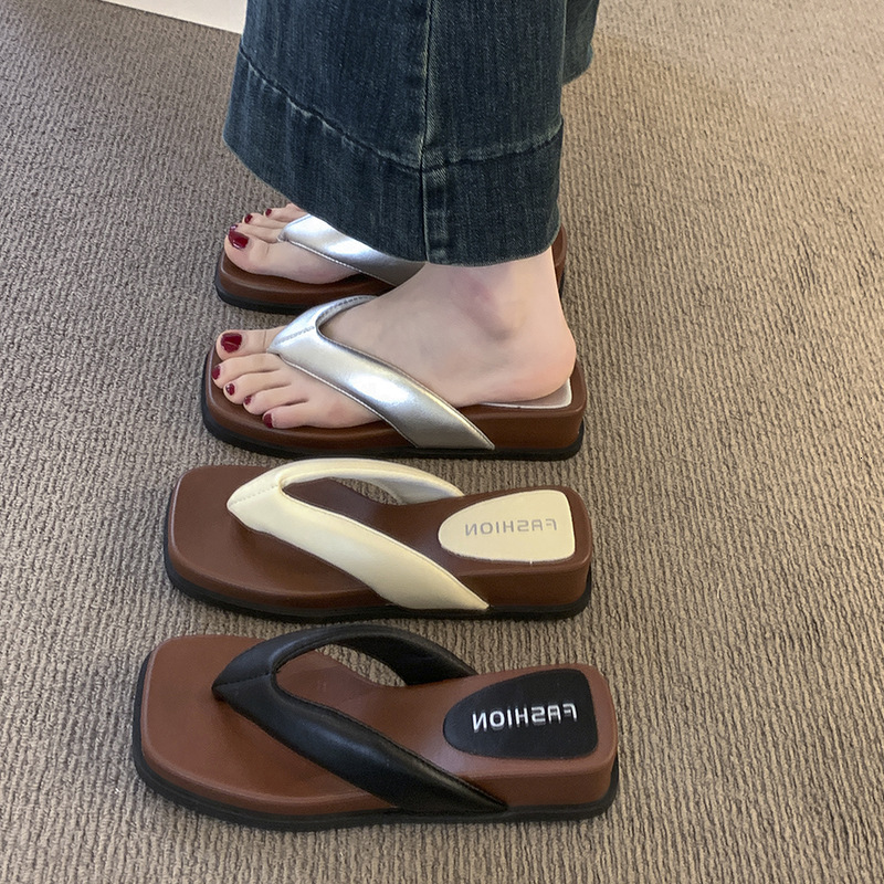 Ddmyoutdoor Toe Clip Flip Flops For Women Summer New Style With Skirts Beach Shoes High End Fashion Casual Sandals Outdoor Shoes