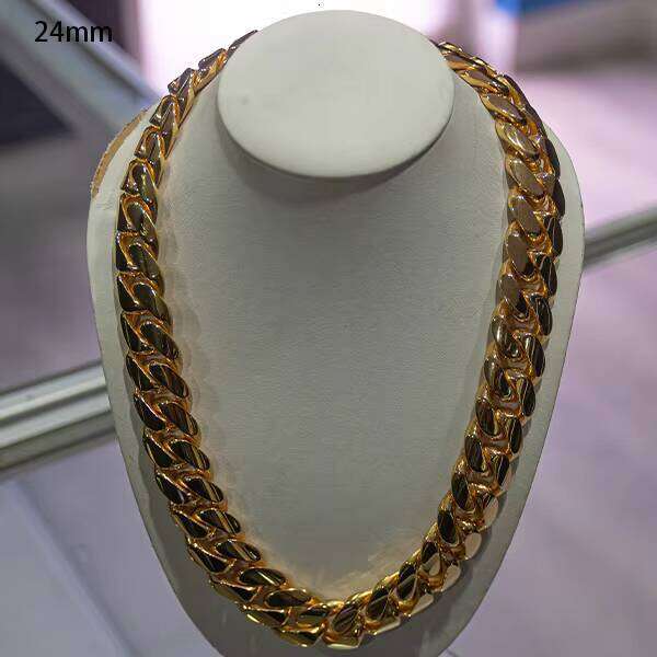 High Quality Gold Plated Sier Hip Hop Jewelry 13Mm Miami Cuban Chain Necklace