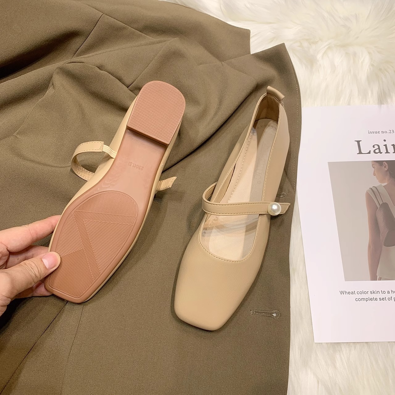 Ddmyoutdoor Square Toe Mary Jane For Women Spring And Autumn New Chunky Heel One Strap French Style Dress Shoes Elegant Versatile Outdoor Shoes