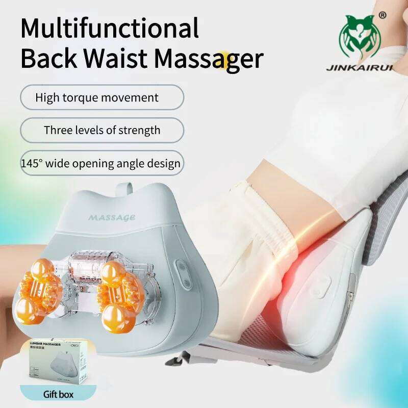 Waist Massager With Heat Shiatsu 2-In-1 Massage Pillow Lower Back Fatigue Relief Deep Tissue Kneading For Neck Shoulder