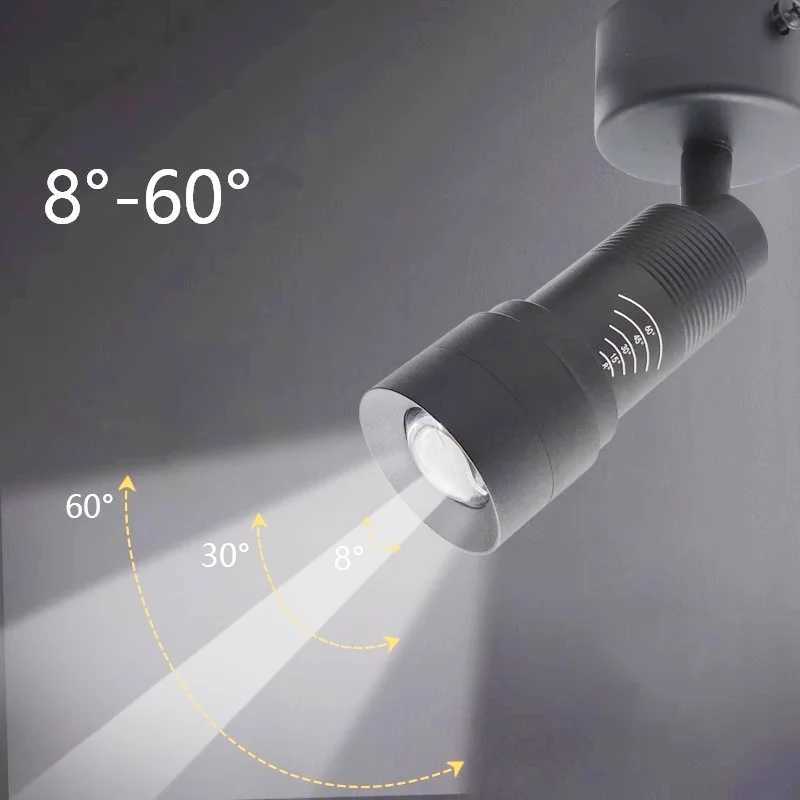 LED Ceiling Lamp Spot Zoom 15-60 Degrees COB Downlights Track Light 7W 15W Lights AC220V LED Lights For Room Hotel Bedroom XJ2500613