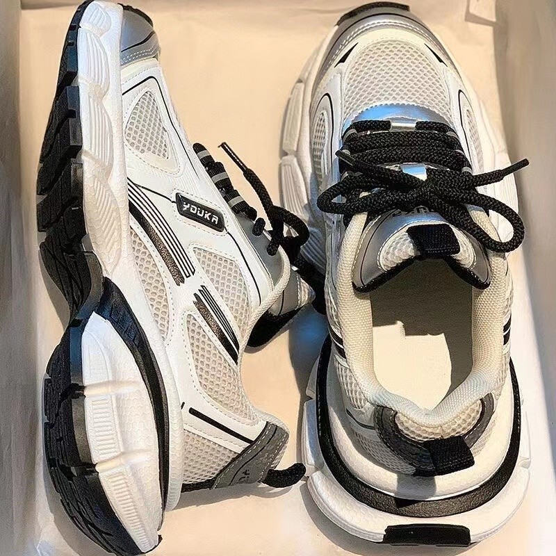 Ddmysports Korean Style Thick Soled Dad Sneakers For Women Autumn New Super Popular Casual Versatile Student Sports Running Shoes Outdoor Shoes