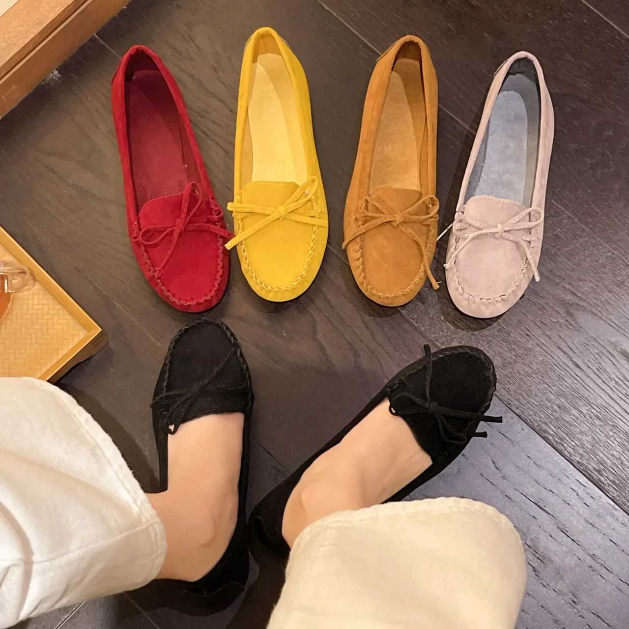 New Women Loafers Slip Ladies Flats Shoes Brand Spring Autumn Casual Flat Shoes Leather Single Shoes Plus Size 43 XJ250614