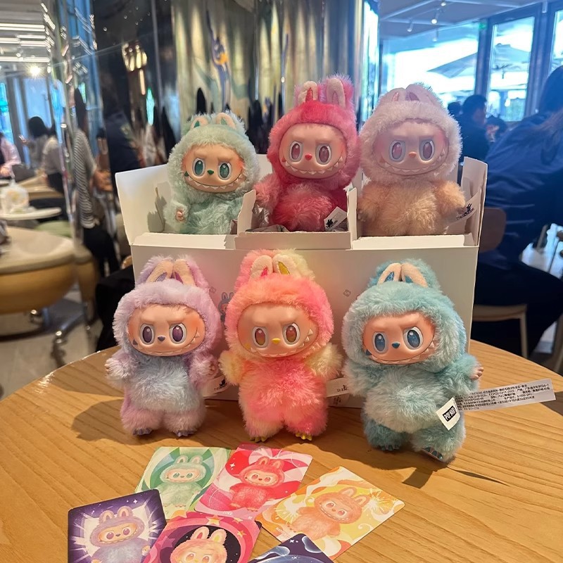 labubus plush doll Macaroon action animation character doll Blind Box hobby pendant decoration cute mysterious box Childrens Day surprise gift