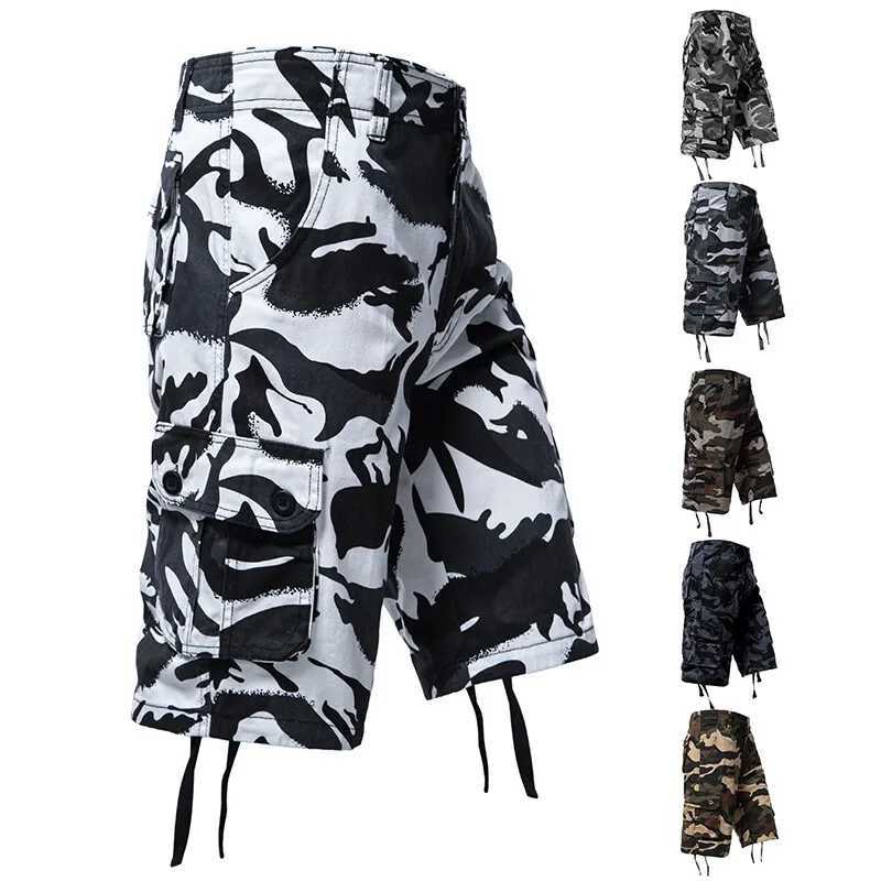 Mens Camouflage Shorts 2025 Summer New Casual Loose Camouflage Outdoor Sports Shorts Side Pockets Cotton Breathable Shorts W250614