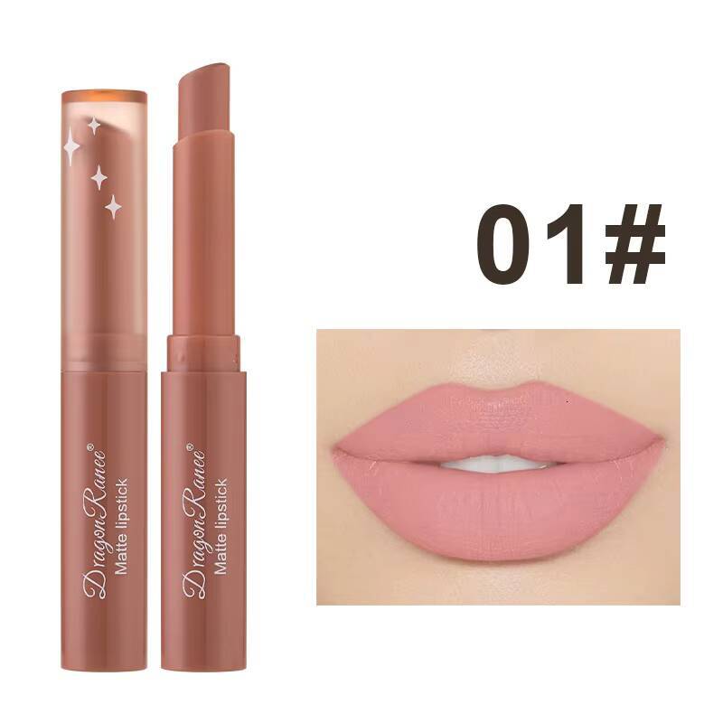 12 Color Lipstick Nude Pink Matte Solid Lip Gloss Long Lasting Velve Red Tinted Balm 24 Hours Waterproof Makeup LipSticks happy