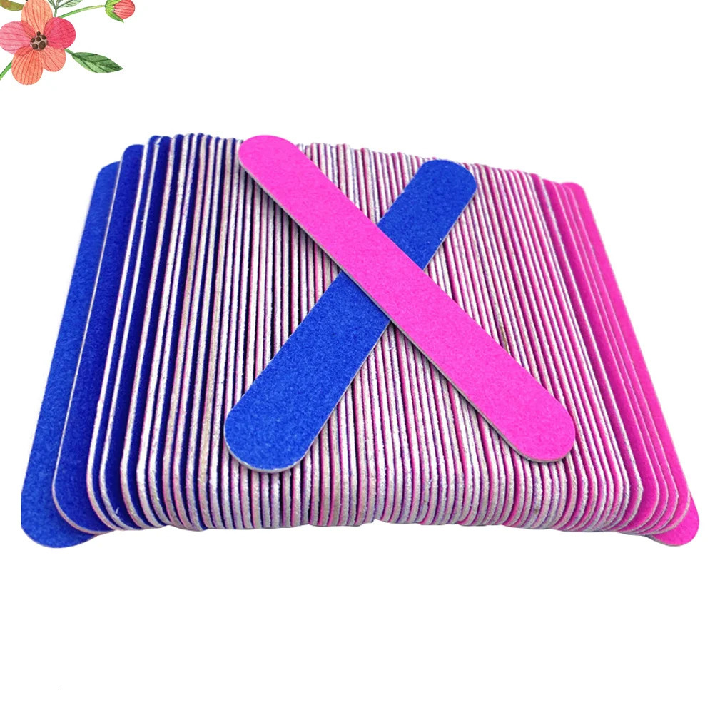100pcs 8cm Double Sided Nail Files Women Nail File Creative Nail Grinding Tool 250605