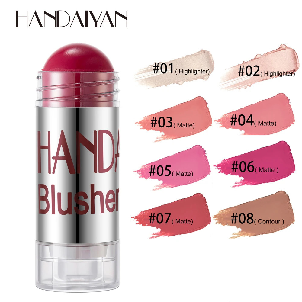 HANDAIYAN MATTE CREAM BLUSH STICK ROUGE PEN SOLID BALM FOR CHEEKS EYES AND LIPS Natural makeup long-lasting 250614
