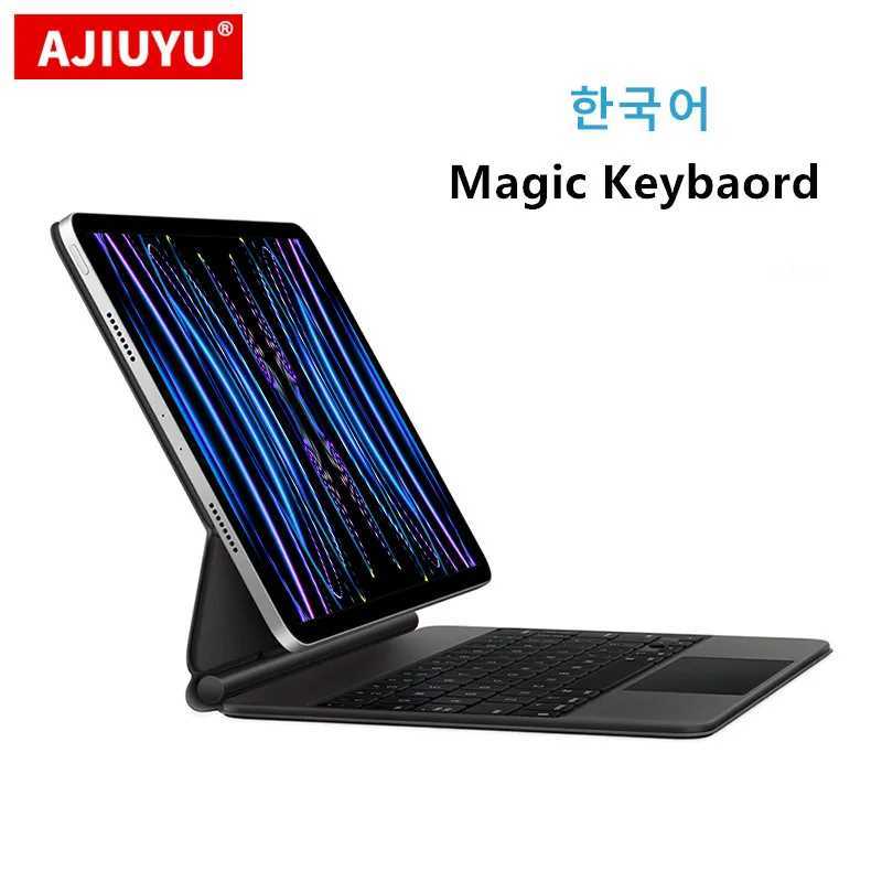 AJIUYU Korean Magic Keyboard For iPad Pro 11 Inch 2nd 3rd 12.9 6th 2018-2022 Air 4th 5th Smart Cover Case Backlit Touch X250614