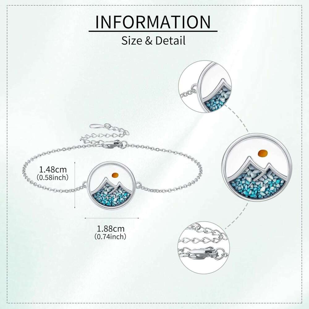 S Sterling Sier Mountain Mustard Seed Bracelet Christian Faith Jewelry Gifts for Women Mom