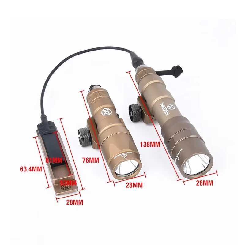 Tactical M600 M300A M600DF M300A Flashlight White Light Metal Tail Switch Card Slot Fit M-Lok Keymod Rail Hunting FlashlightsXJ250613