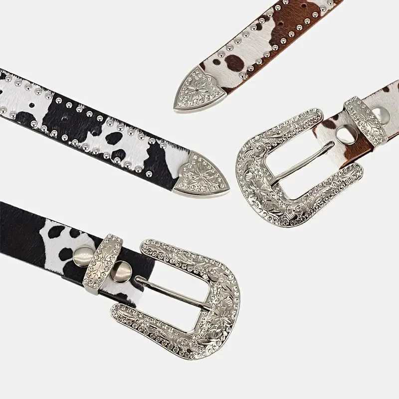 Wens Retro Casual Trend Carved Buckle Belt For Men Punk Style Rivet Y2k Belt Paired With Jeans Skirts - Ideal Gifts X2506141