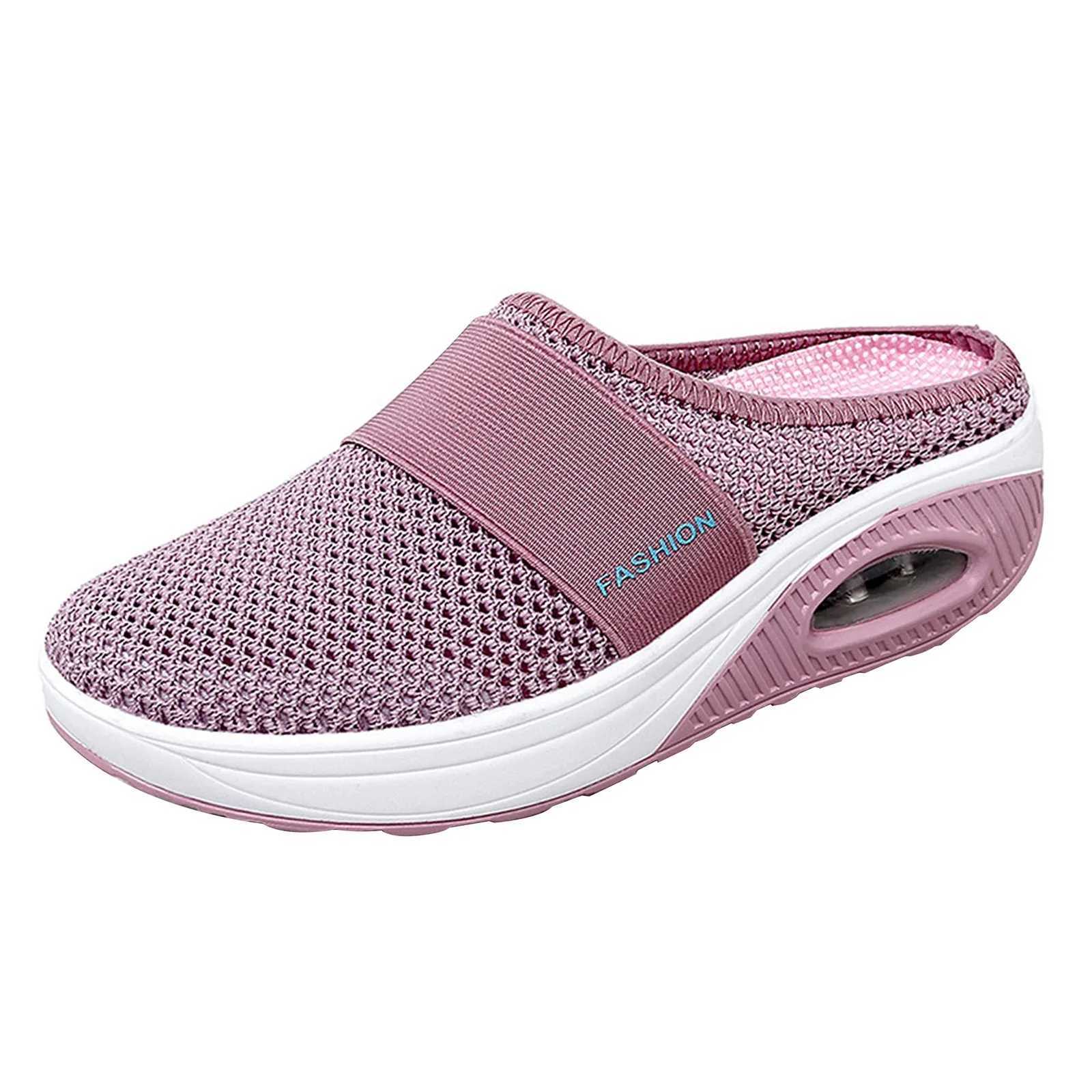 Slip-On WomenS Walking Sandals Breathable Mesh Casual Shoes with Arch Support Knit Shoes with Thickened Soft Sole Z250614