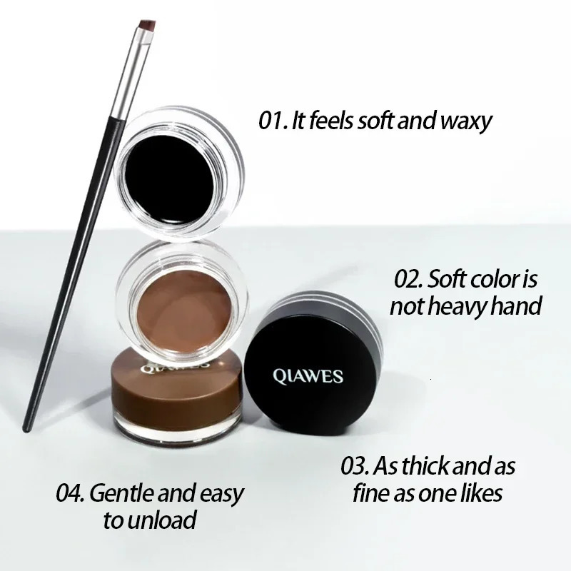 Black Brown Eyeliner Cream Waterproof Beauty Cosmetics Long Lasting Eyeliner Gel Eyeshadow Makeup Tools with Brush Set Eye Liner 250614