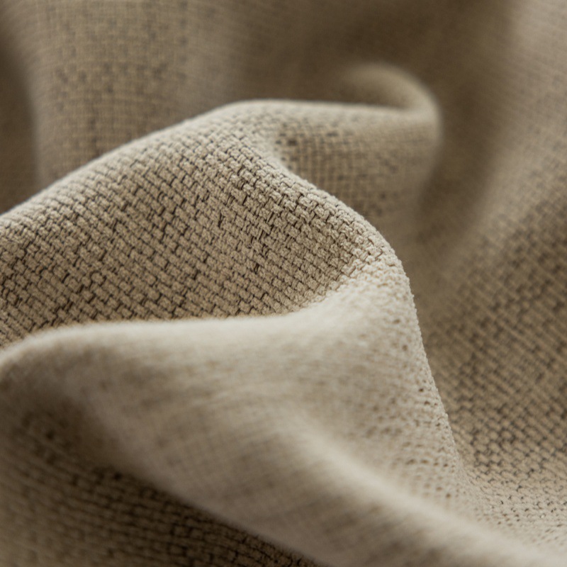 D270 light French medieval style yarn-dyed cotton and linen texture Maillard blackout curtains living room balcony bedroom curtain finished product