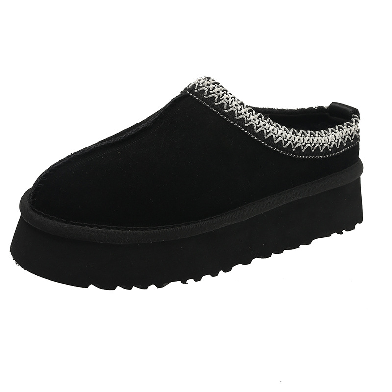 free shipping fashion thick sole boots 2025 autumn winter new collection Ladies' versatile slippers boots black brown off-white indoor outdoor ca