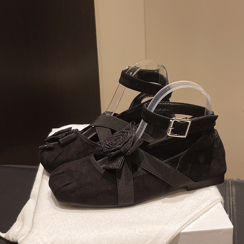 Ddmyoutdoor Height Increasing Mary Jane For Women Autumn Ankle Strap Ballet Flats French Style Shallow Mouth Flat Trendy S Shoes Outdoor Shoes