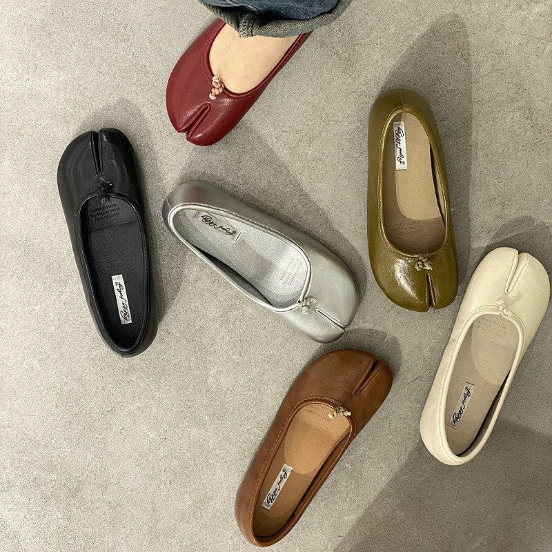 Ddmysheep Ddmysheep CM Height Increasing Pig Split Toe Summer Flat Single Ballet Horse Hoof Shoes Axi Brother Style Slip On
