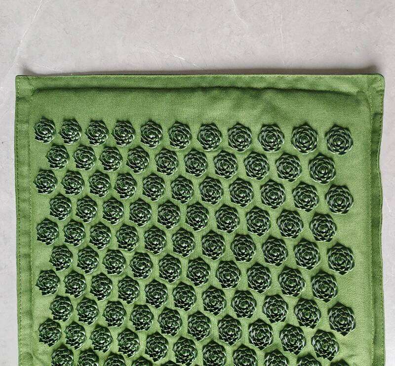 Fiess Spiky Lotus Acupuncture Massage Mat Bed Pilates Linen Cotton Yoga Massager Cushion For Neck & Back Pain Relief