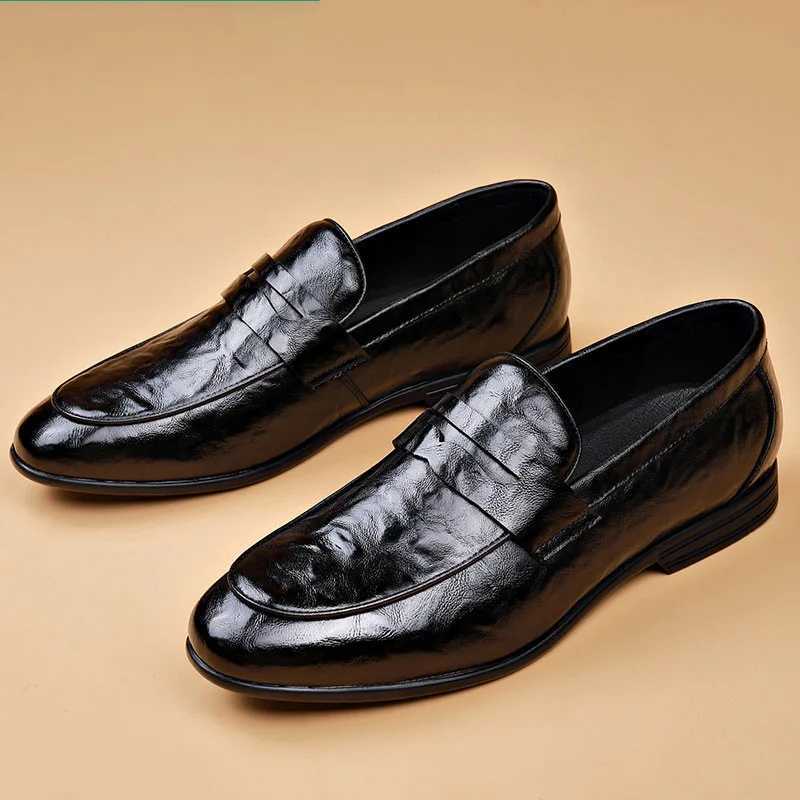 New Shoes for Men Leather Dress Shoes Ccise Designer Leisure Casual Business Shoes Slip-Loafers XJ250614