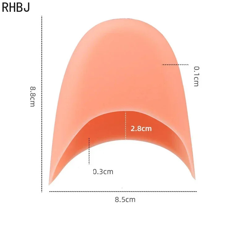 RHBJ Womens Professional Soft Ballet Pointe Silicone Gel Toe Dance Shoe Pads Forefoot Gel Insole Pad Anti-pain Foot Care Tool 250613