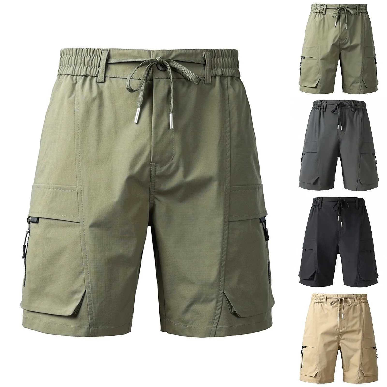 Mens Summer Quick-Drying Shorts Multi-Pocket Cargo Shorts Straight Casual Five-Point Pants Outdoor Sports Pants Beach Shorts W250614