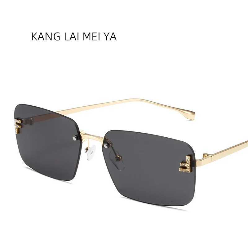 Unisex trendy box sunglasses cross-border new frameless metal sunglasses Z250614